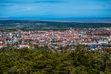 Landscape of Sopron, Hungary from a hill