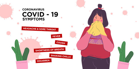 A woman got symptom corona virus covid 19