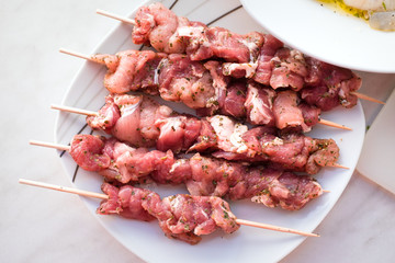 Shrimps, Souvlaki, Kalamari grillen