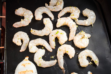 Shrimps, Souvlaki, Kalamari grillen