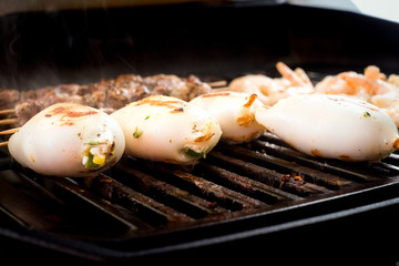 Shrimps, Souvlaki, Kalamari grillen © Michael