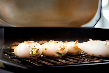 Shrimps, Souvlaki, Kalamari grillen © Michael
