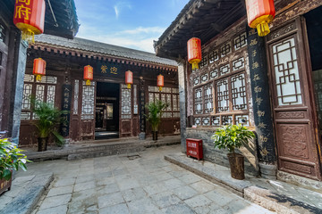 Inner courtyard of an old house of a wealthy Chinese merchant, city of Xi'An , China