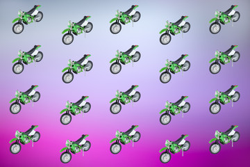Graphic design with motorcycle on colorful background
