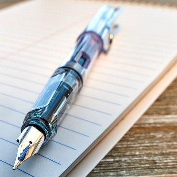 Fountain pen on Steno Pad