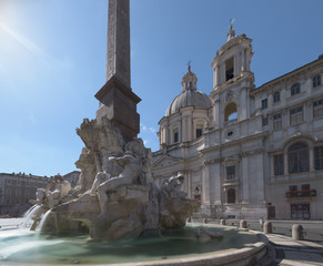 Piazza Navona and the Four Rivers fountains, Rome, Italy