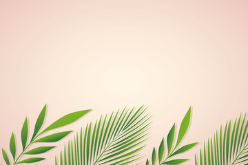 bright background with palm leaves and copy space vector illustration EPS10