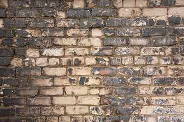Grunge dark black brick wall background texture