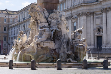 Piazza Navona and the Four Rivers fountains, Rome, Italy