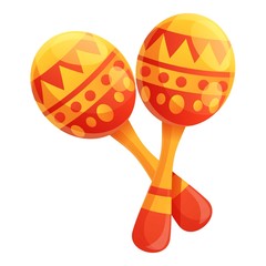 Two maracas icon. Cartoon of two maracas vector icon for web design isolated on white background