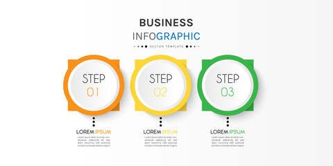 Business infographic element with options, steps, number vector template design