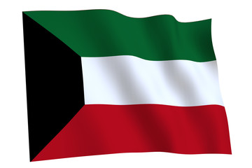 Kuwait Flag waving out
