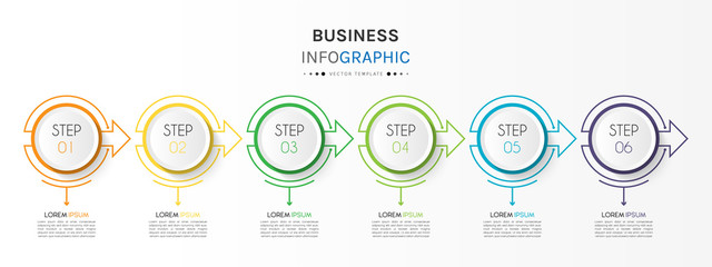 Business infographic element with options, steps, number vector template design