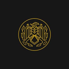 abstract line art phoenix logo illustration
