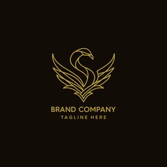 Mono line beauty swan logo