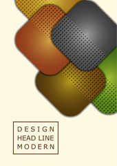 Abstract geometric background, colored round squares form a banner. Modern template for business brochure, flyer, presentation or web design layout.