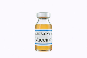 vaccine bottle isolated on white background
