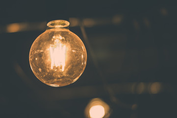 Retro edison light bulb decor. vintage filter