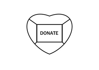 Doodle heart with the inscription donate. Social problems. Conception for charitable organization. Search for heart donors. World Heart Day. Donations for the epidemic.