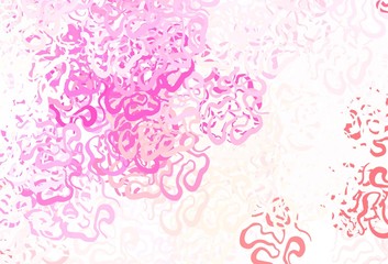 Light Red, Yellow vector backdrop with memphis shapes.