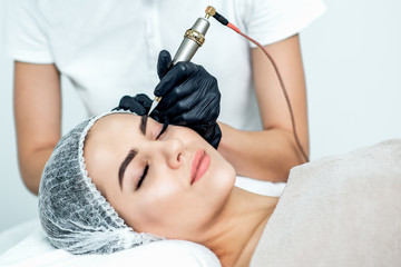 Permanent make up on eyebrows.