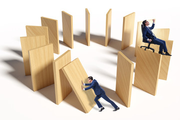 Domino effect and competition concept