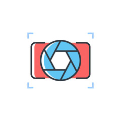 diaphragm  vector icon Color Illustration.
