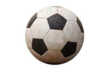 isolated old football on white background