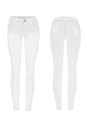 White jeans pants. vector illustration