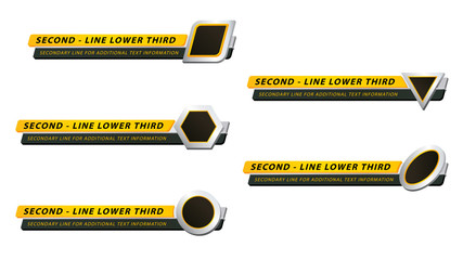 Vector video headline title or television news bar design template isolated on white background