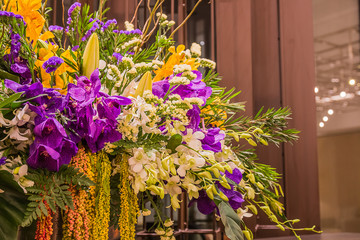 beautiful flower with green leaves