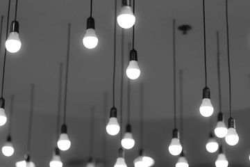 bulbs on a ceiling