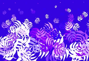 Fototapeta na wymiar Light Purple vector doodle pattern with leaves.