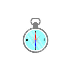 Compass icon in flat style. Isolated on white background. Navigation concept. Vector stock illustration.