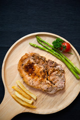 pork steak is cooked
