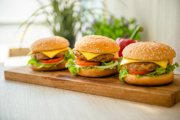 fast food hamburgers