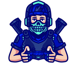 cyborg robot vector illustration