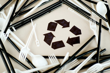 Ecology. disposable tableware . the pollution of the planet