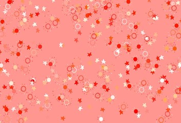 Light Red vector texture with small stars, suns.