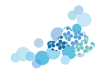 花とハートをモチーフにデザインした背景素材