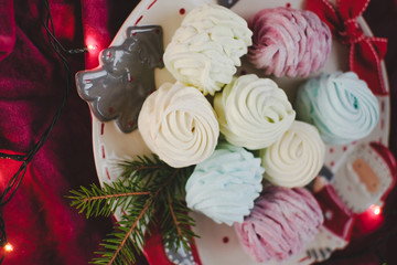 new year's Breakfast . marshmallows with cocoa