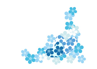 花とハートをモチーフにデザインした背景素材