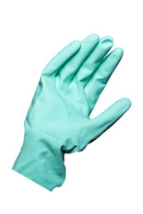 latex gloves for virus protection. background top view. copy space for text