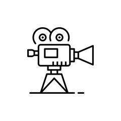 video camera  vector icon Line Illustration.