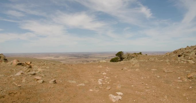 Scenic view from atop a hill at Eagle View 4WD Track, Sout Australia