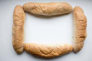 loaf of bread on white background