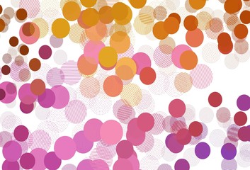 Light Pink, Yellow vector background with spots.