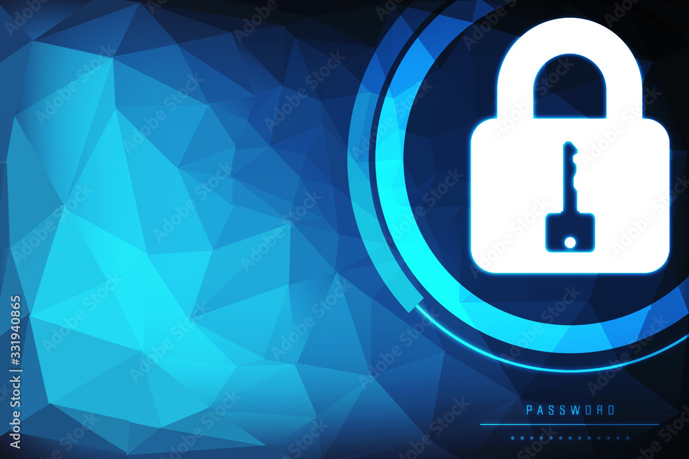 Poster secure digital space. virtual confidential, programming protection.