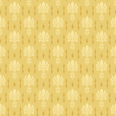 Gold background wallpaper, seamless pattern in Asian style,   vector illustration