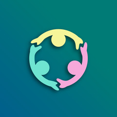 Design logos and symbols of family, team, collaboration, friends, community with various colors